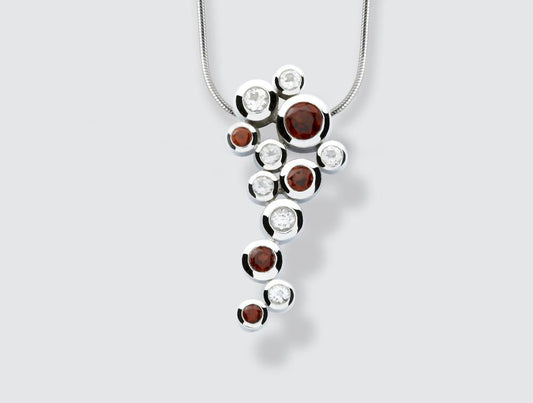 Amethyst and Blue Topaz pendant in sterling silver, style P4538 - view 3