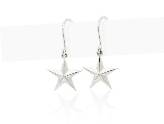 Black Diamond and Diamond earrings in sterling silver, style E8674 - view 2