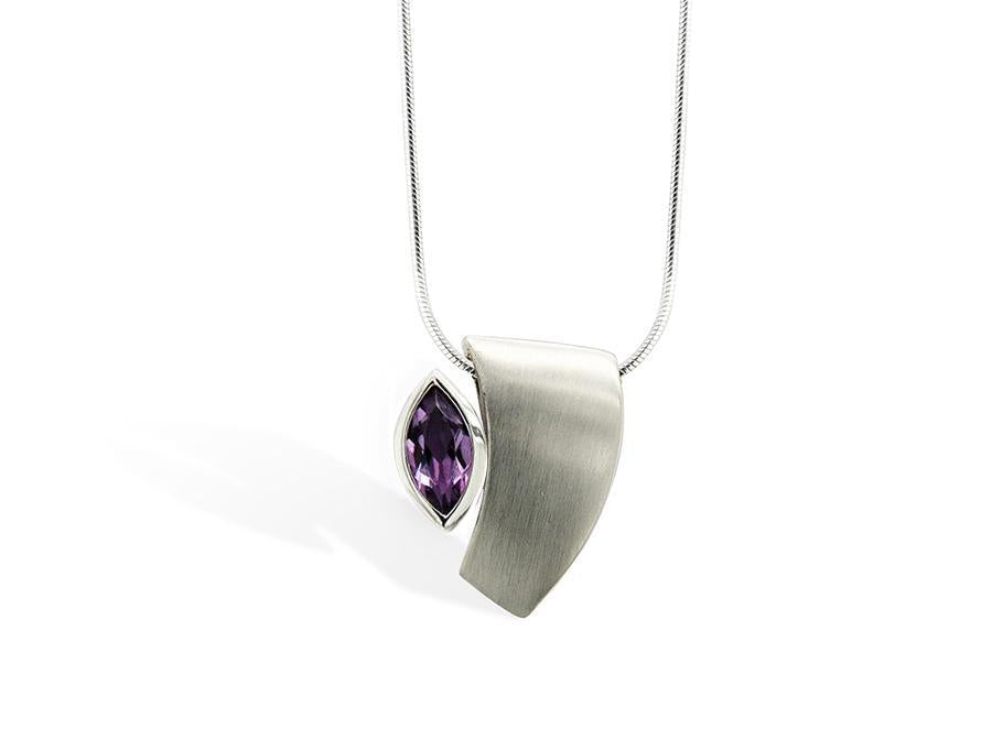 Peridot and Amethyst pendant in sterling silver, style P3828 - view 2