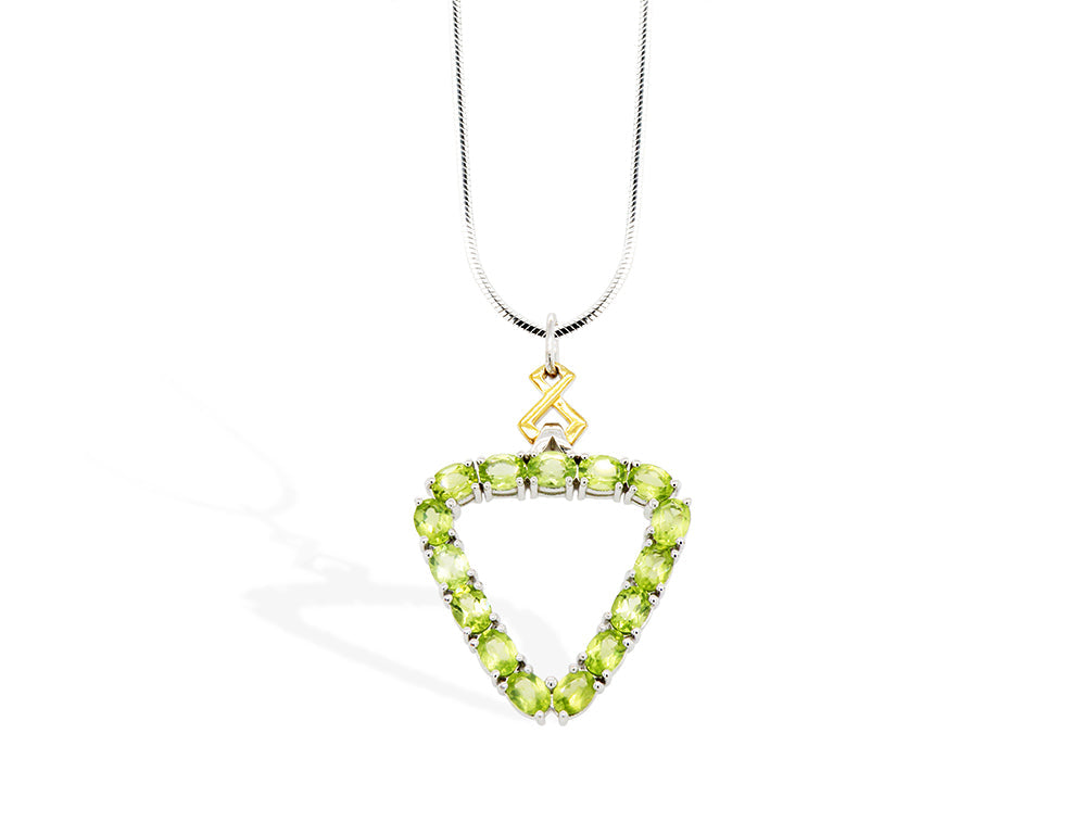 Triangle Gemstone Pendant P7370 - P7370 Peridot - Pendant