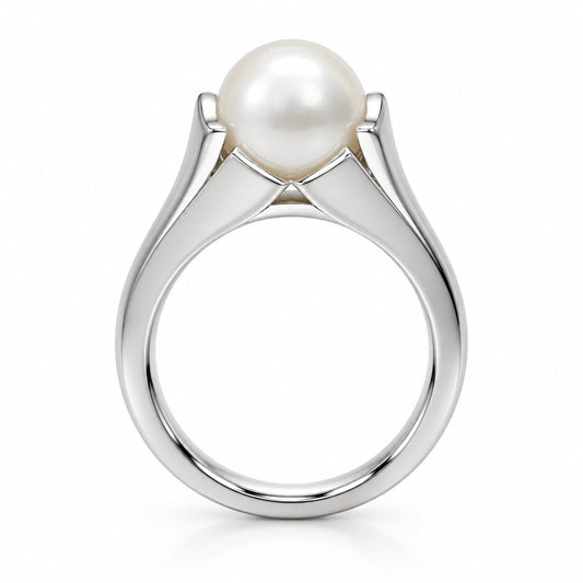Pearl ring in sterling silver by Joryel Vera, style R6498 - view 3
