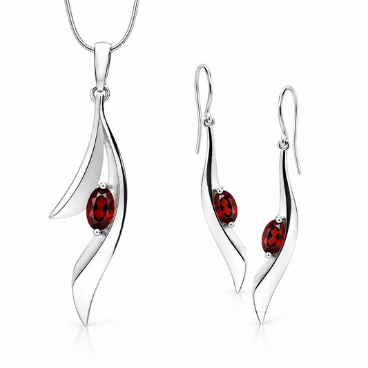 Casual Elegance W/ Blue Topaz Jewelry Set in 925 Sterling Silver | Set P17