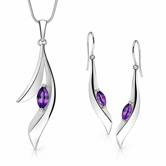 Casual Elegance W/ Blue Topaz Jewelry Set in 925 Sterling Silver