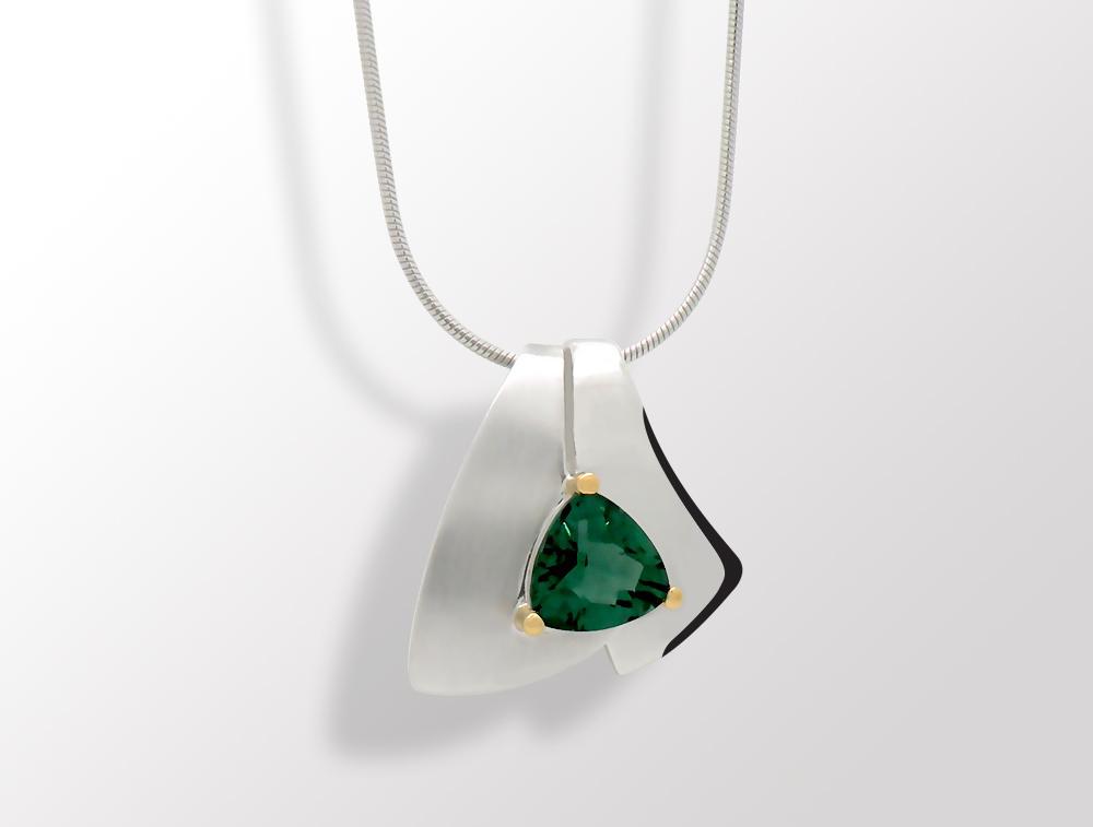 Amethyst and Blue Topaz pendant in sterling silver, style P6511 - view 3