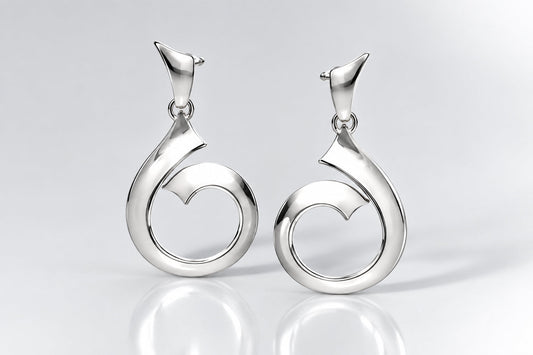 Sterling silver earrings, style E8450