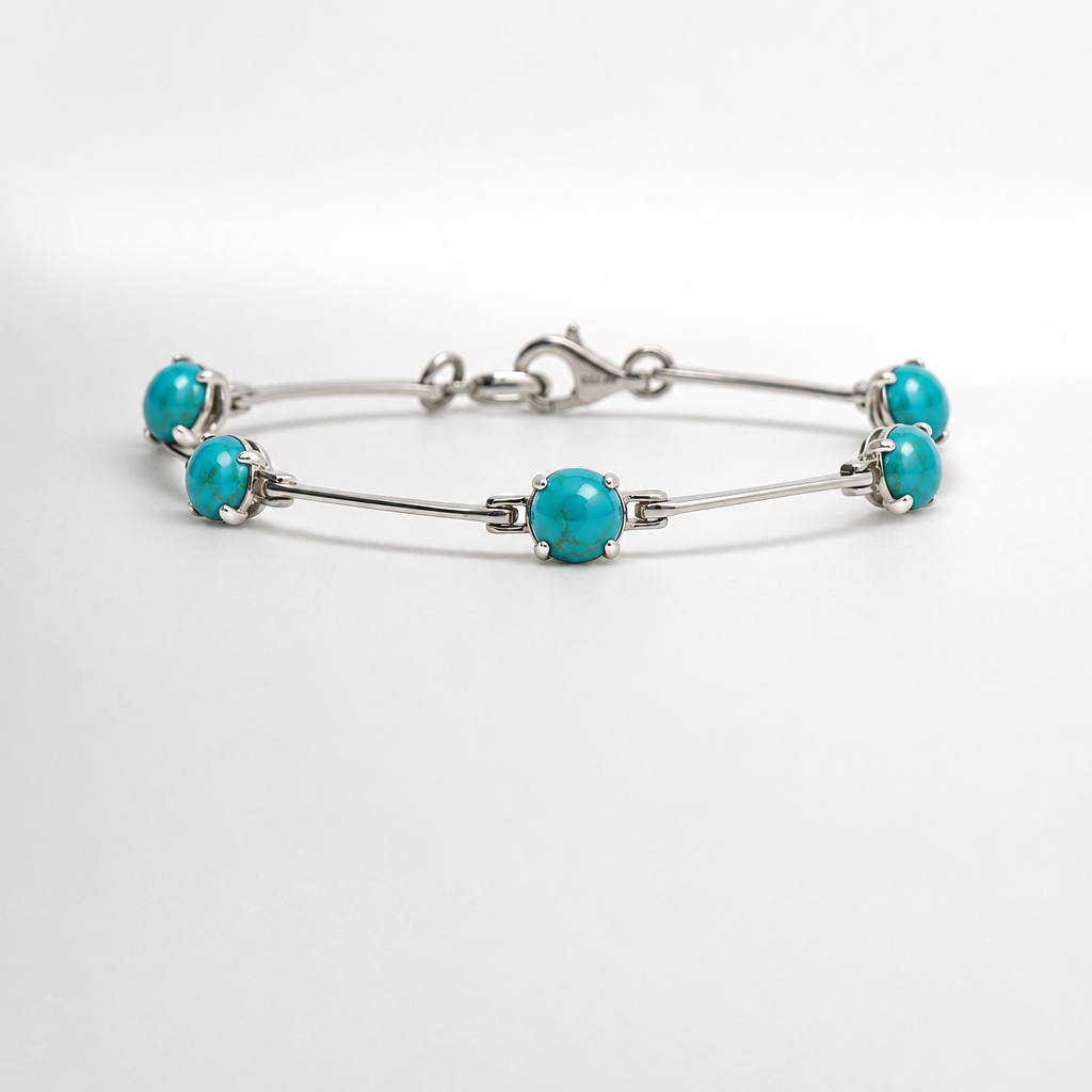 Classic 5 Gemstone Bracelet in 925 Sterling Silver | B1111
