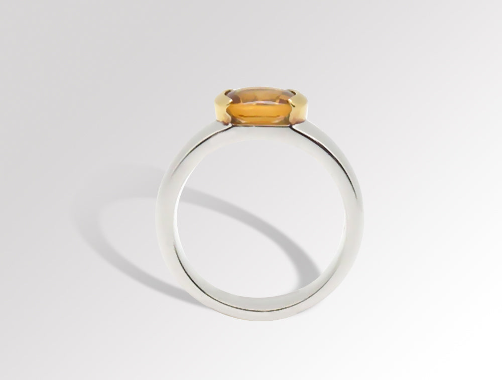 Buff Top Gemstone Ring R6096 - Ring