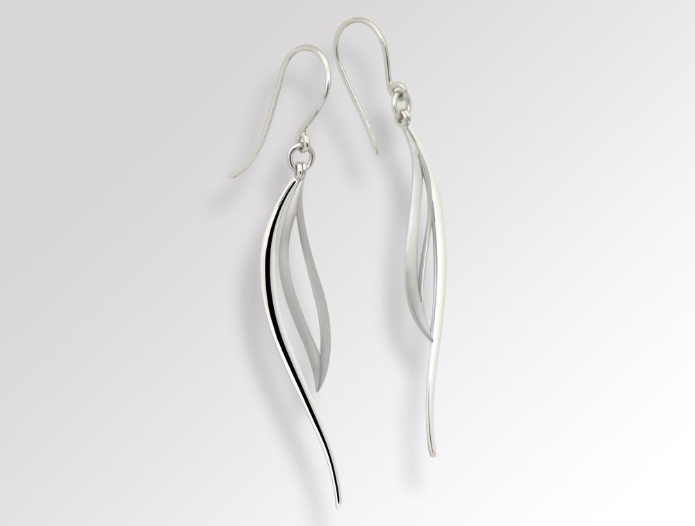 Two Tone Silver Earring E9318 - Earring