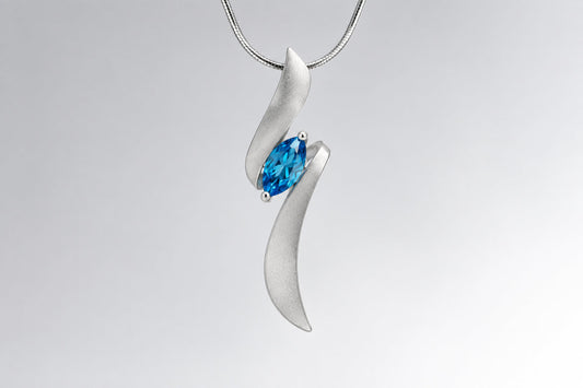 Amethyst and Blue Topaz pendant in sterling silver, style P7312 - view 2