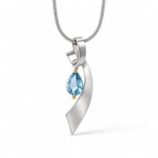 Amethyst and Blue Topaz pendant in sterling silver, style P7321 - view 2
