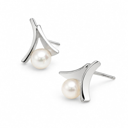 Pearl jewelry set in sterling silver - view 3