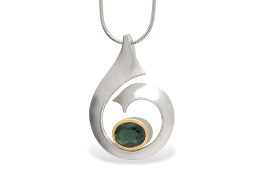 Amethyst and Blue Topaz pendant in sterling silver, style P7356 - view 2