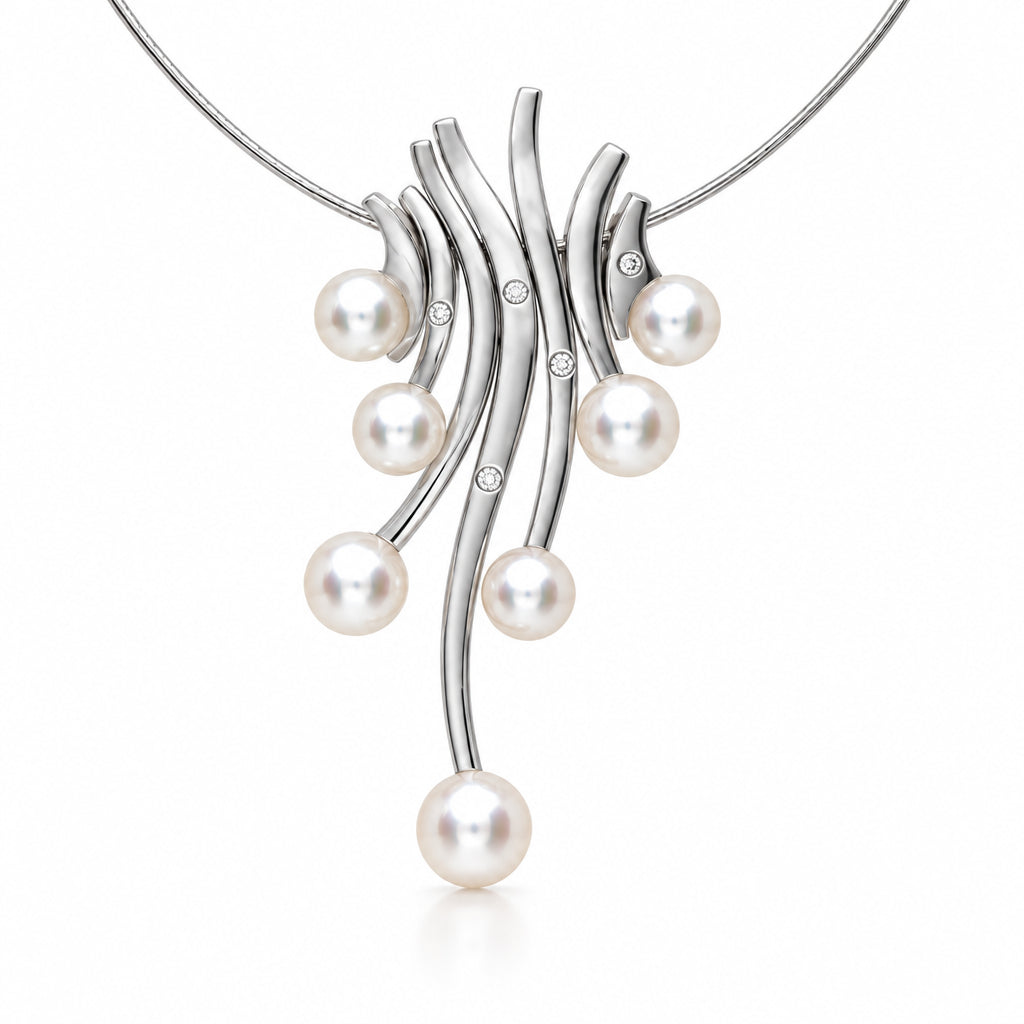 Cultured Pearl necklace in sterling silver, style N6499