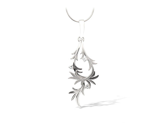 Iolite and White Topaz pendant in sterling silver, style P7324 - view 3