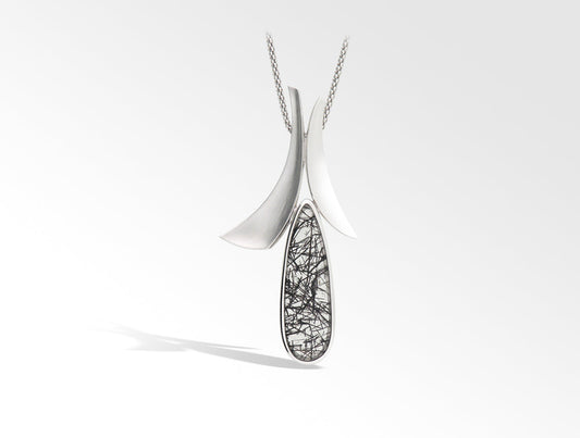 Quartz pendant in sterling silver, style P7357