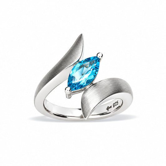 Amethyst and Blue Topaz ring in sterling silver by Joryel Vera, style R6978 - view 2