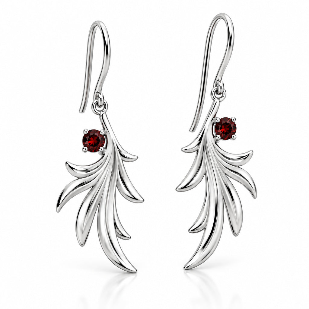 Garnet and Iolite earrings in sterling silver, style E9304 - view 3