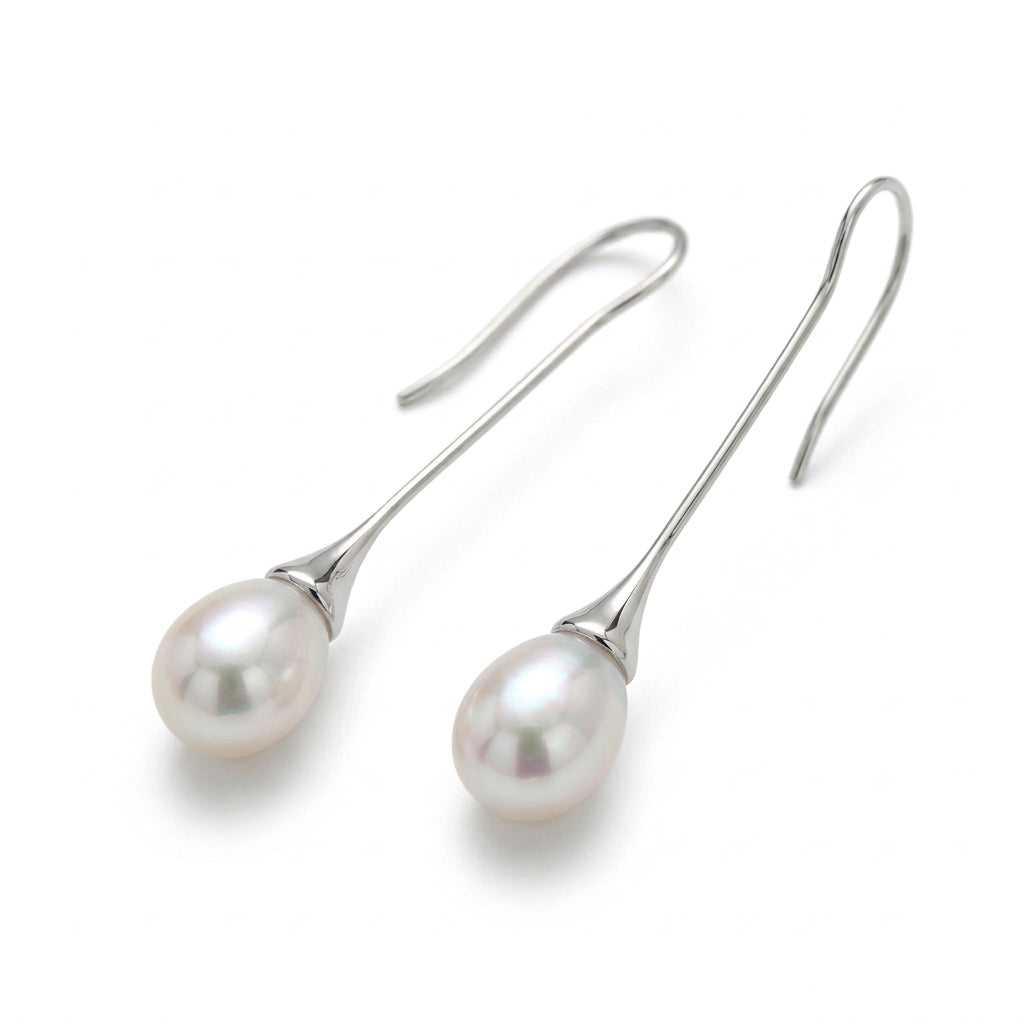 Pearl earrings in sterling silver by Joryel Vera, style E6839 - view 2
