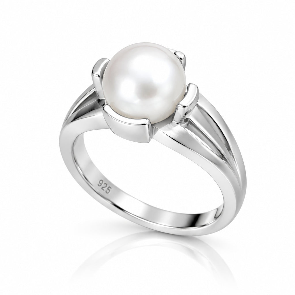 Fresh Water Pearl ring in sterling silver, style R4946