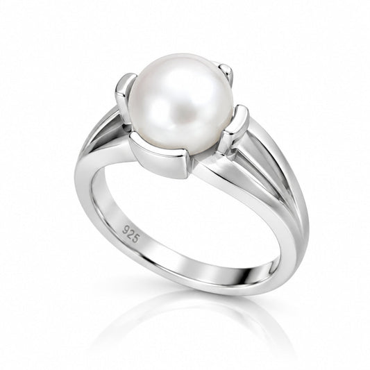 Fresh Water Pearl ring in sterling silver, style R4946