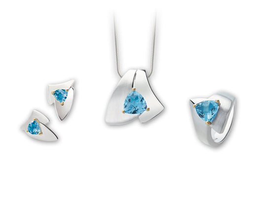 Amethyst and Blue Topaz jewelry set in sterling silver