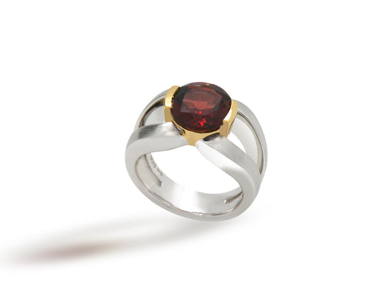 Amethyst and Garnet ring in sterling silver, style R5831