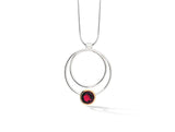 Double Circle Gemstone Pendant P6476 - P6476 Mozambique Garnet - Pendant