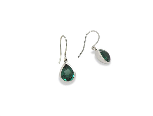 Large Pear 9X12Mm Gemmstone Earring E8606 - E8606 Green Quartz - Earring