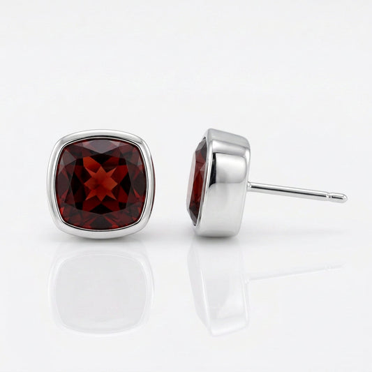 Garnet and Smokey Quartz earrings in sterling silver by Joryel Vera, style E4403