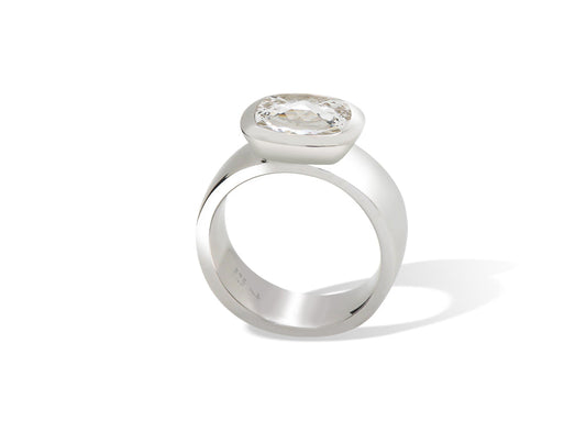 Faceted Cushion Cut Gemstone Ring in 925 Sterling Silver