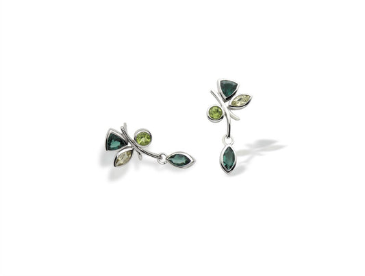 Amethyst and Blue Topaz earrings in sterling silver, style E5540 - view 3