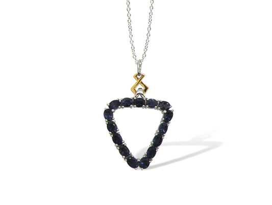 Amethyst and Blue Topaz pendant in sterling silver, style P7370 - view 3