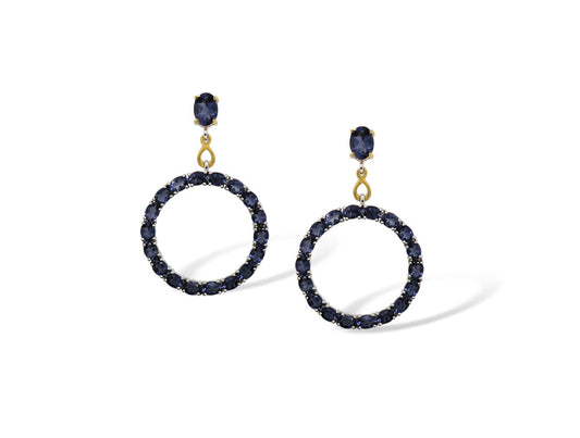 E8461 GEMSTONE CIRCLE EARRING - view 3