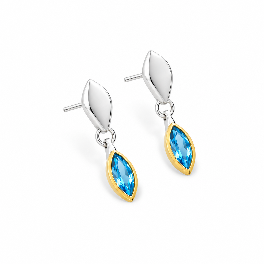 Marquise Gemstone Earrings in 925 Sterling Silver | E9323