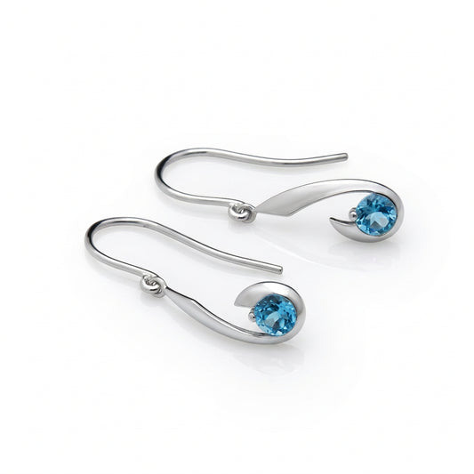 Amethyst and Blue Topaz earrings in sterling silver by Joryel Vera, style E9327 - view 2