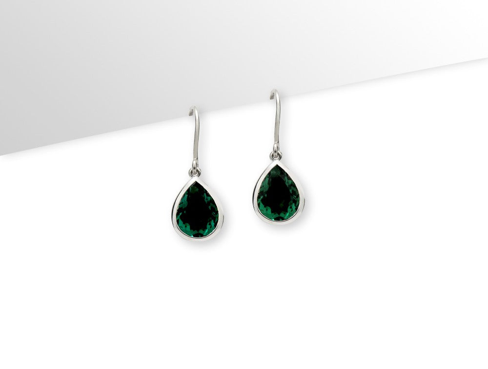 Large Pear 9X12Mm Gemmstone Earring E8606 - Earring