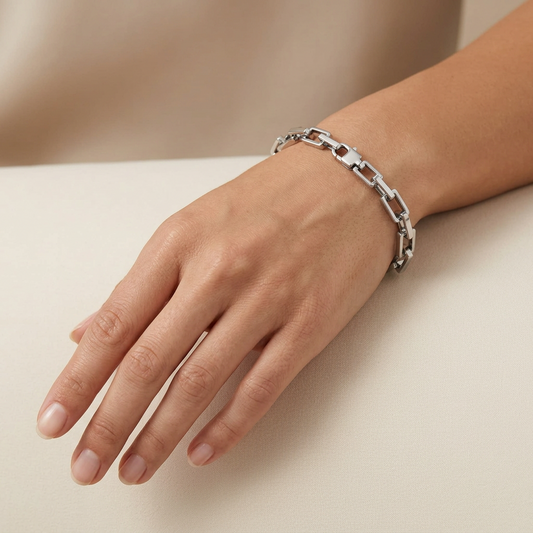 Rectangle Silver Bracelet Links in 925 Sterling Silver B1278