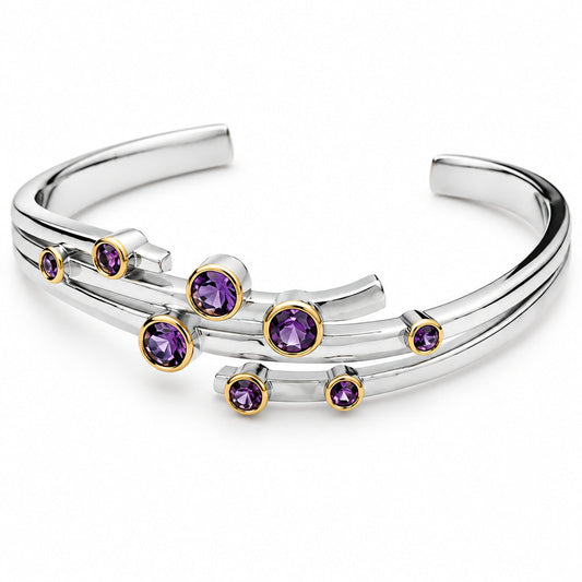 Amethyst and Sky Blue Topaz bracelet in sterling silver by Joryel Vera, style B2901 - view 2