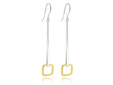 Silver Earring W/ Metal Finish Options E9858 - E9858 SILVER & GOLD - Earring