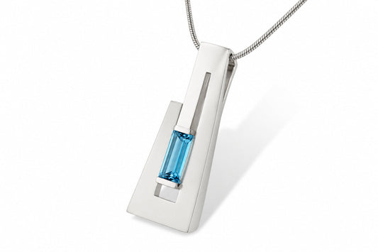 Amethyst and Blue Topaz pendant in sterling silver, style P7313