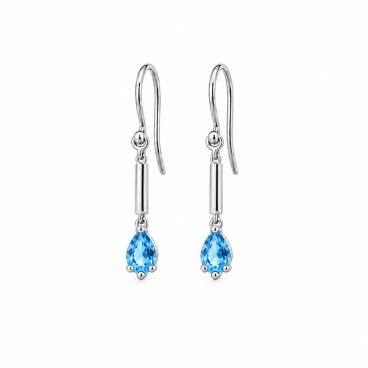 Pear Shape Gemstone Earrings in 925 Sterling Silver | E9895