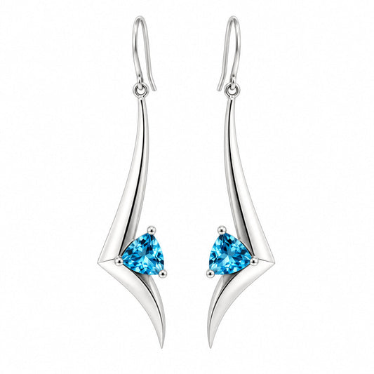 Amethyst and Blue Topaz earrings in sterling silver, style E9308