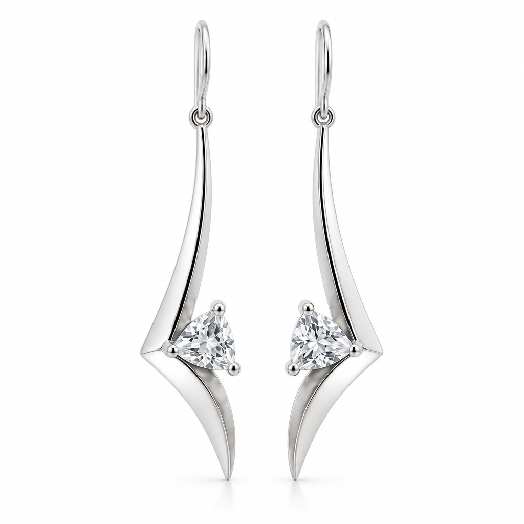 Modern Fashion Earrings in 925 Sterling Silver | E9308 - view 3