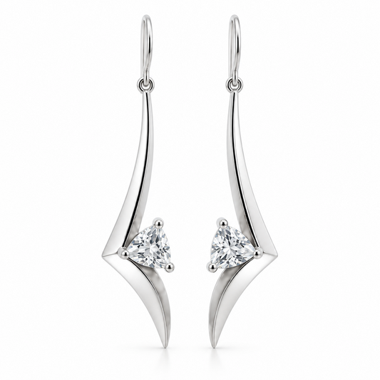 Modern Fashion Earrings in 925 Sterling Silver | E9308 - view 3
