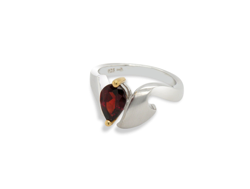Amethyst and Blue Topaz ring in sterling silver, style R6987 - view 6