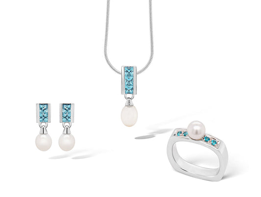 Amethyst and Blue Topaz jewelry set in sterling silver, style SET102