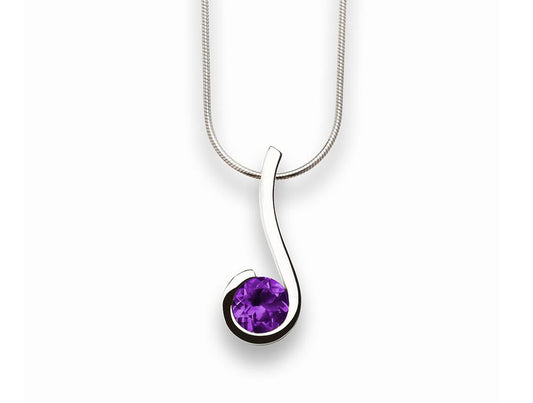 Amethyst and Garnet pendant in sterling silver, style P4242 - view 3