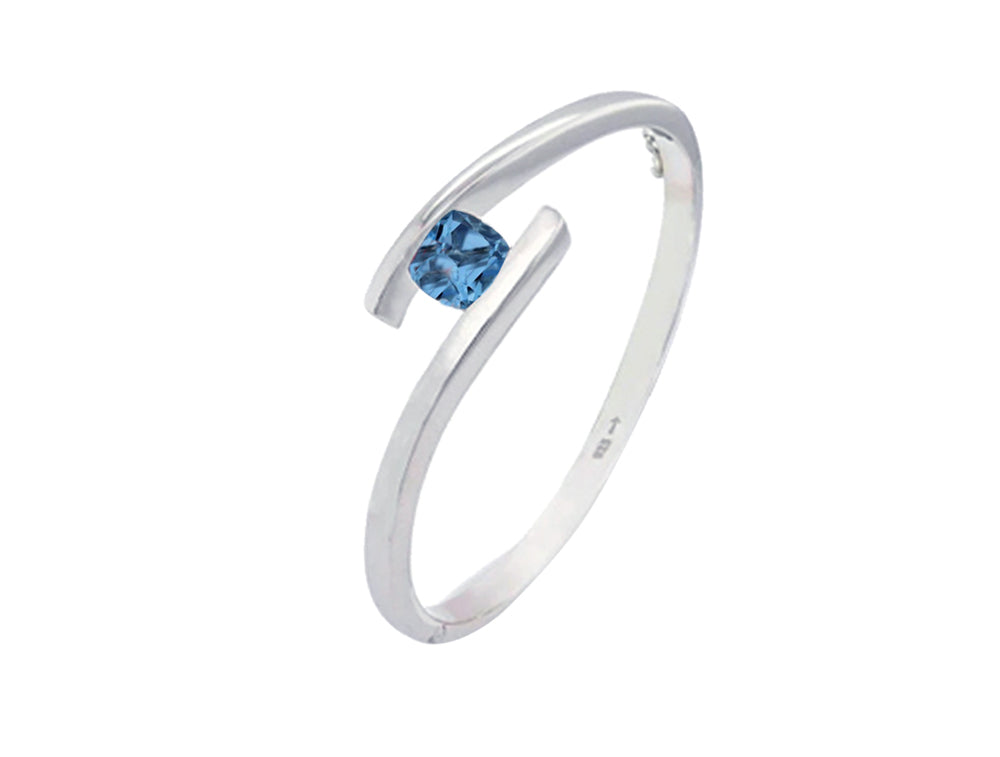 Garnet and London Blue Topaz bracelet in sterling silver, style B1686 - view 2