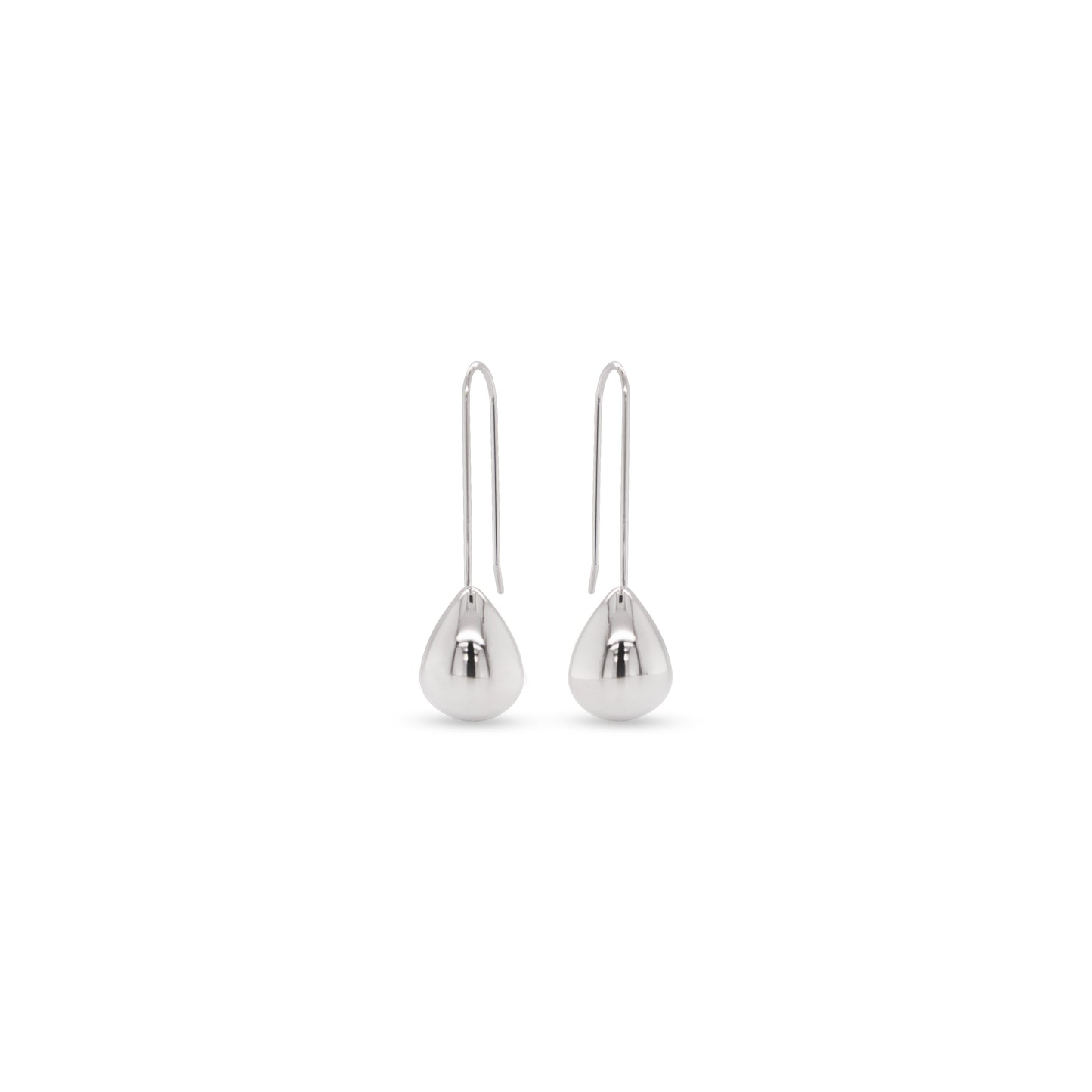 High Polish Silver Drop  Earring E21866