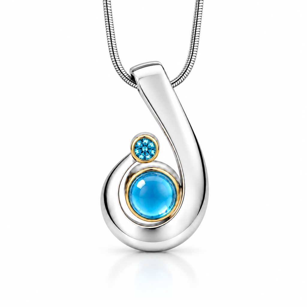 Cabochon Gemstone Pendant in 925 Sterling Silver | P7315 - view 5